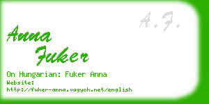 anna fuker business card